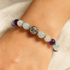Bracelet Premium "Bien-Être Intérieur" en Améthyste, Aigue-Marine & Pierre de Lune - - L'Arbre des Chakras
