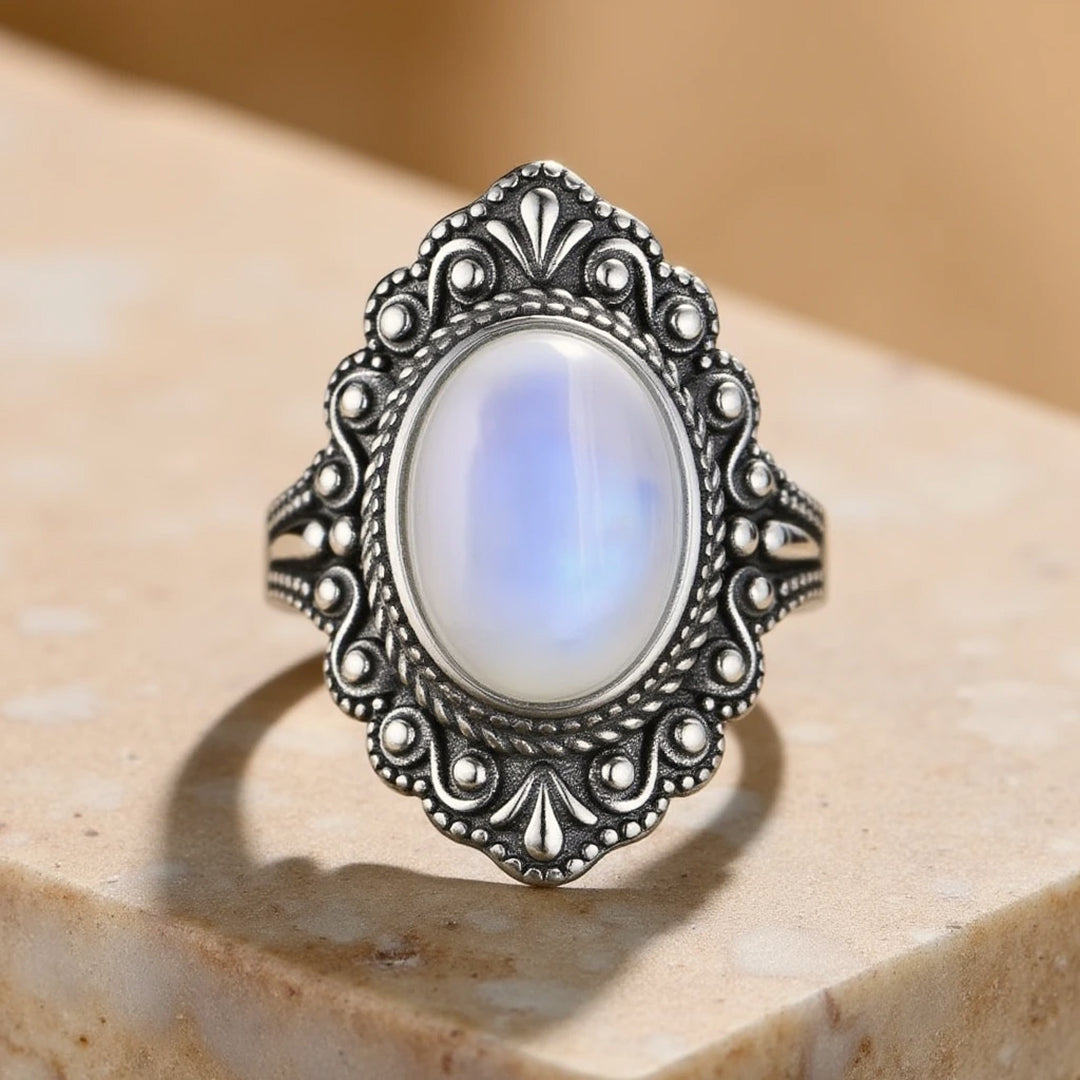 Bague "Présage" en Pierre de Lune - 6 - L'Arbre des Chakras