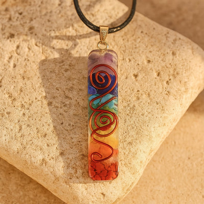 Pendentif Orgonite "Harmonie des 7 Chakras" - - L'Arbre des Chakras