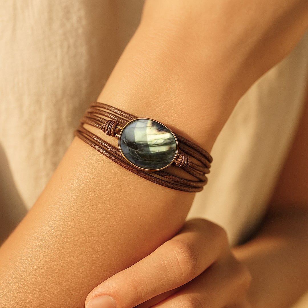 Bracelet "Libération" en Labradorite - - L'Arbre des Chakras