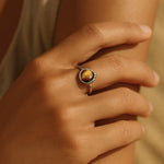 Bague Ajustable "Shakti" en Oeil de Tigre - - L'Arbre des Chakras