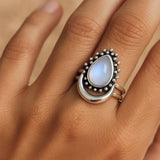 Bague "Lune Intuitive" en Pierre de Lune - - L'Arbre des Chakras