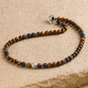 Collier "Énergie Terre & Feu" en Pierre de Lave & Oeil de Tigre - - L'Arbre des Chakras