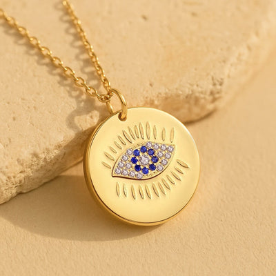 Médaille Protection "Œil Serein" en plaqué Or - - L'Arbre des Chakras