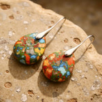 Boucles d’Oreilles "Gouttes Arlequines" en Jaspe - - L'Arbre des Chakras