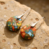 Boucles d’Oreilles "Gouttes Arlequines" en Jaspe - - L'Arbre des Chakras
