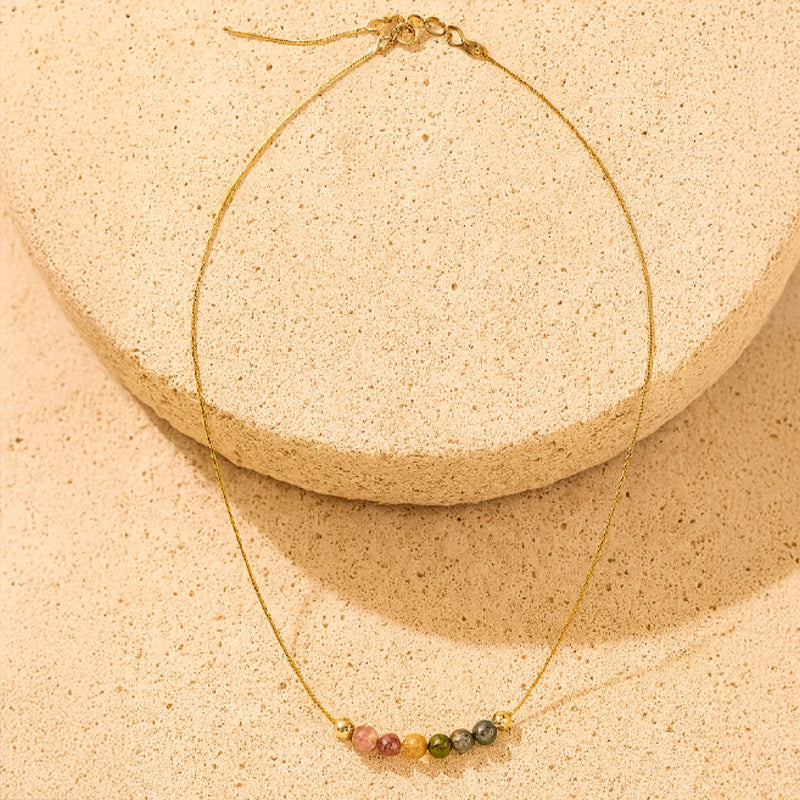 Collier "Arc d’Énergie" en Tourmaline - - L'Arbre des Chakras