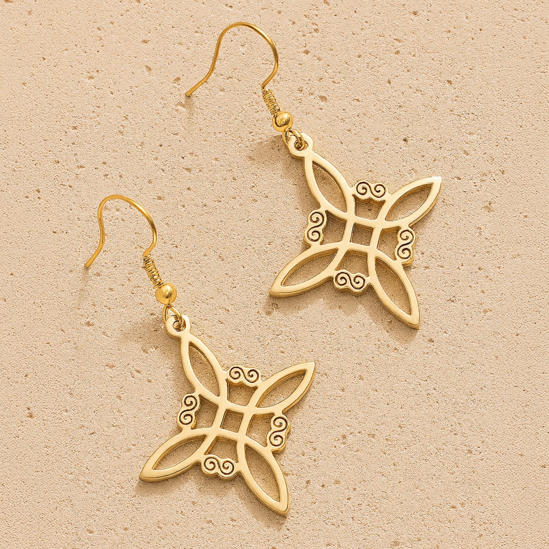 Boucles d'Oreilles "Protection Enchantée" en Noeud de Sorcière - Or - L'Arbre des Chakras