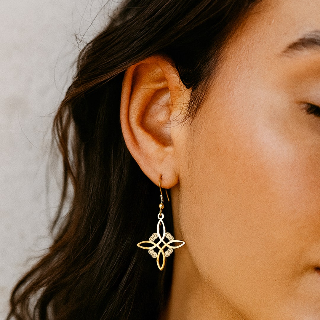 Boucles d'Oreilles "Protection Enchantée" en Noeud de Sorcière