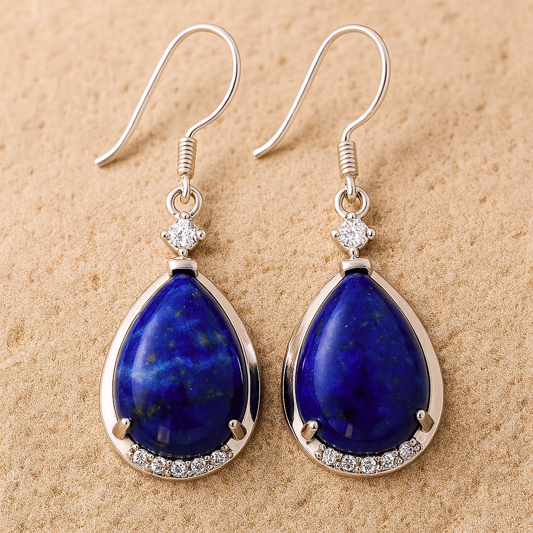 Boucles d'Oreilles "Lumière Azurée" en Lapis Lazuli - - L'Arbre des Chakras