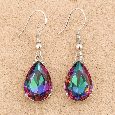 Boucles d'Oreilles en Topaze Mystique Arc-en-Ciel - - L'Arbre des Chakras