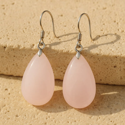 Boucles d'Oreilles en Quartz Rose - - L'Arbre des Chakras