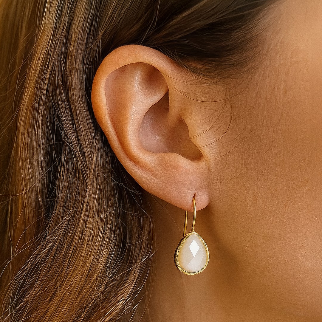 Boucles d'Oreilles Gouttes en Nacre