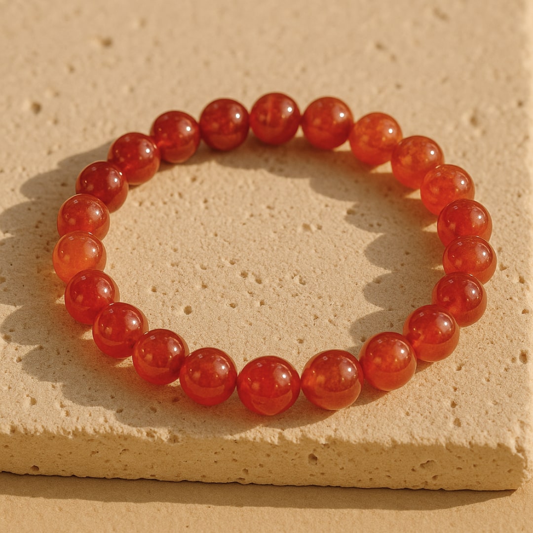 Bracelet en Cornaline - 6mm / 17cm - L'Arbre des Chakras