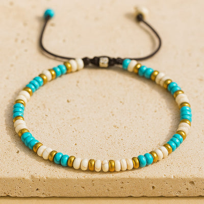 Bracelet "Vibration" en Turquoise & Howlite - - L'Arbre des Chakras