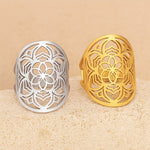 Bague Ajustable "Fleur de Mandala" - - L'Arbre des Chakras