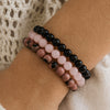 Trio de Bracelets "Paix & Équilibre" en Onyx, Quartz Rose & Rhodonite -  - L'Arbre des Chakras