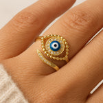 Bague Ajustable Oeil Bleu Porte-Bonheur - - L'Arbre des Chakras