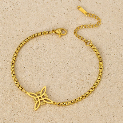 Bracelet "Lien Sacré"- Noeud de Sorcière - Or - L'Arbre des Chakras