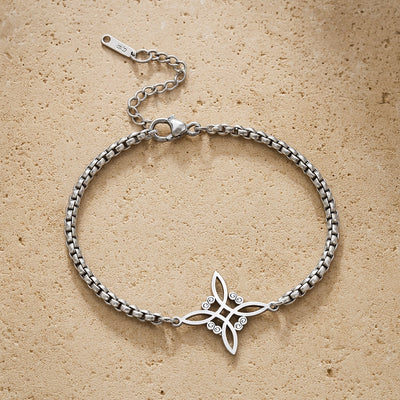 Bracelet "Lien Sacré"- Noeud de Sorcière - Argent - L'Arbre des Chakras