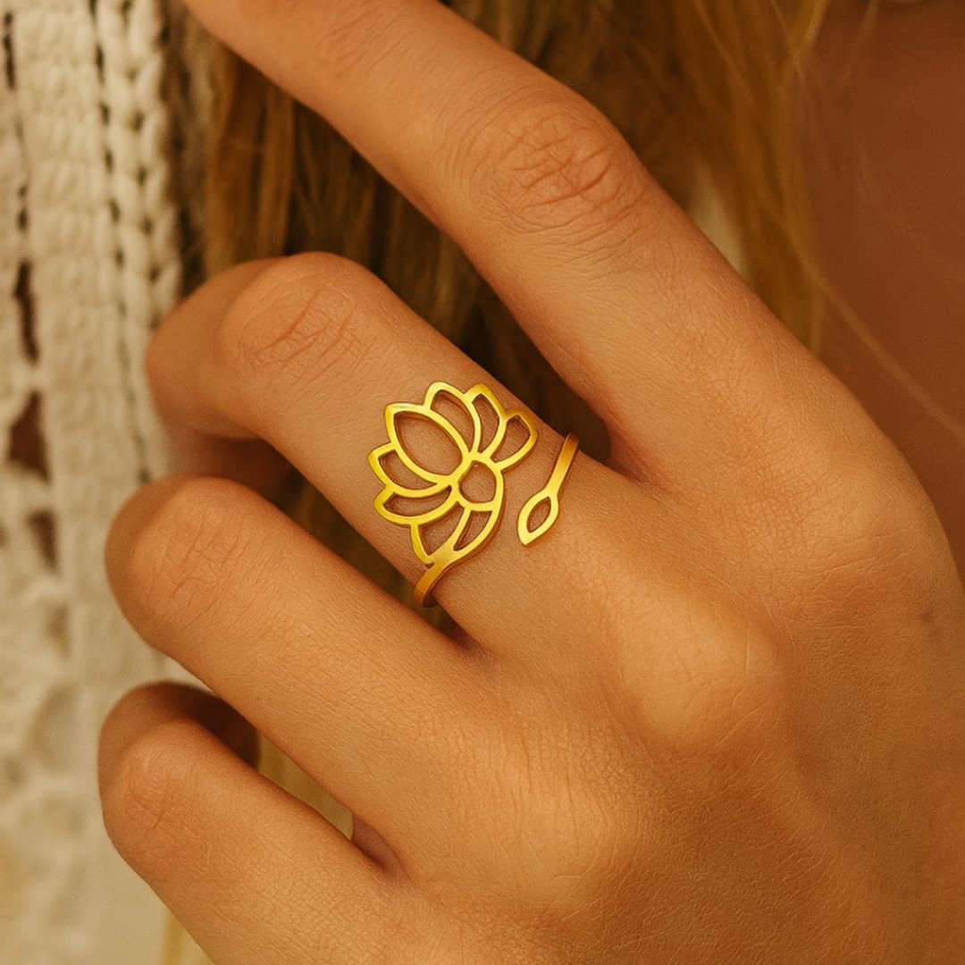 Bague Ajustable Lotus Divin