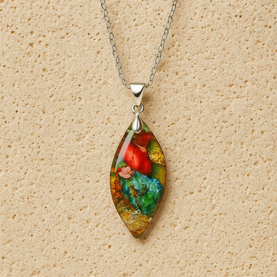 Pendentif Arlequin en Jaspe - Argent - L'Arbre des Chakras