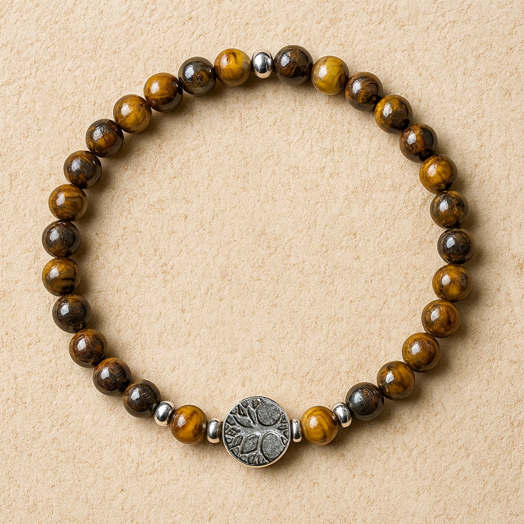 Bracelet "Confiance & Sécurité" en Oeil de Tigre - 17cm - L'Arbre des Chakras