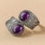 Bague "Connexion Sacrée" en Améthyste & Argent