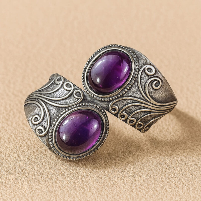 Bague "Connexion Sacrée" en Améthyste & Argent