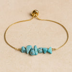 Bracelet Fin en Pierres Irrégulières Naturelles - Turquoise - L'Arbre des Chakras
