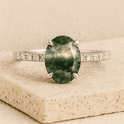 Bague "Gaïa" en Agate Mousse & Argent - 6 - L'Arbre des Chakras