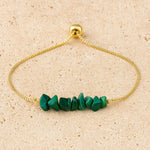 Bracelet Fin en Pierres Irrégulières Naturelles - Malachite - L'Arbre des Chakras