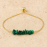 Bracelet Fin en Pierres Irrégulières Naturelles - Malachite - L'Arbre des Chakras