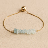 Bracelet Fin en Pierres Irrégulières Naturelles - Aigue-Marine - L'Arbre des Chakras