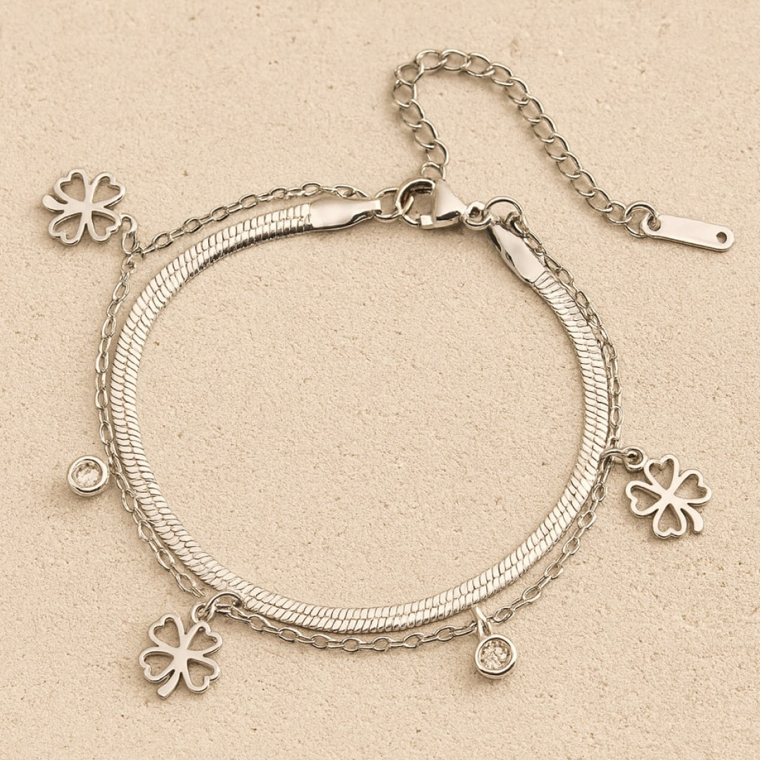 Bracelet "Trèfle Enchanté" - Couleur Or / Argent - Argent - L'Arbre des Chakras