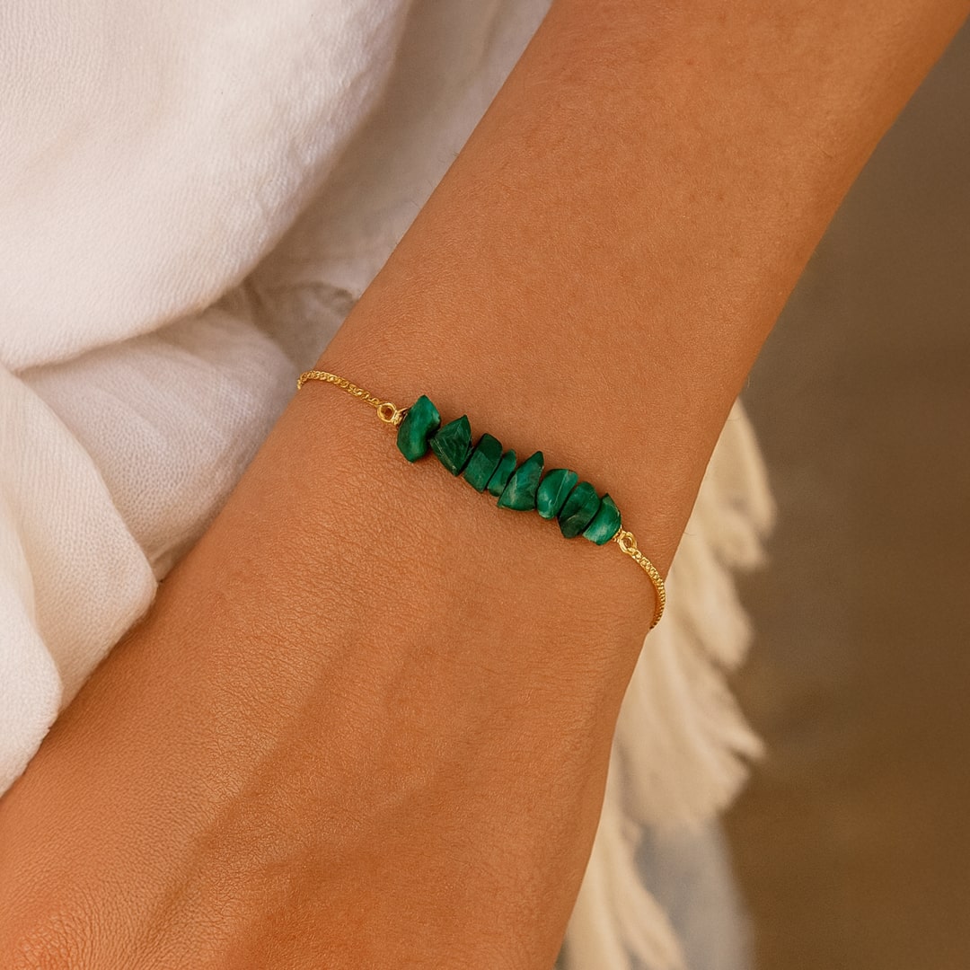 Bracelet Fin en Pierres Irrégulières Naturelles - - L'Arbre des Chakras