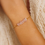 Bracelet Fin en Pierres Irrégulières Naturelles - Quartz Rose - L'Arbre des Chakras