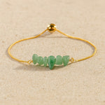 Bracelet Fin en Pierres Irrégulières Naturelles - Aventurine Verte - L'Arbre des Chakras