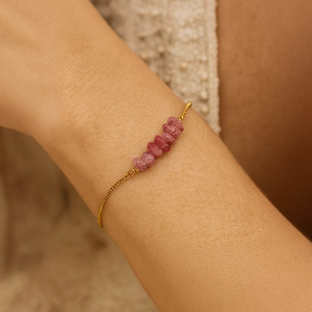 Bracelet Fin en Pierres Irrégulières Naturelles - - L'Arbre des Chakras