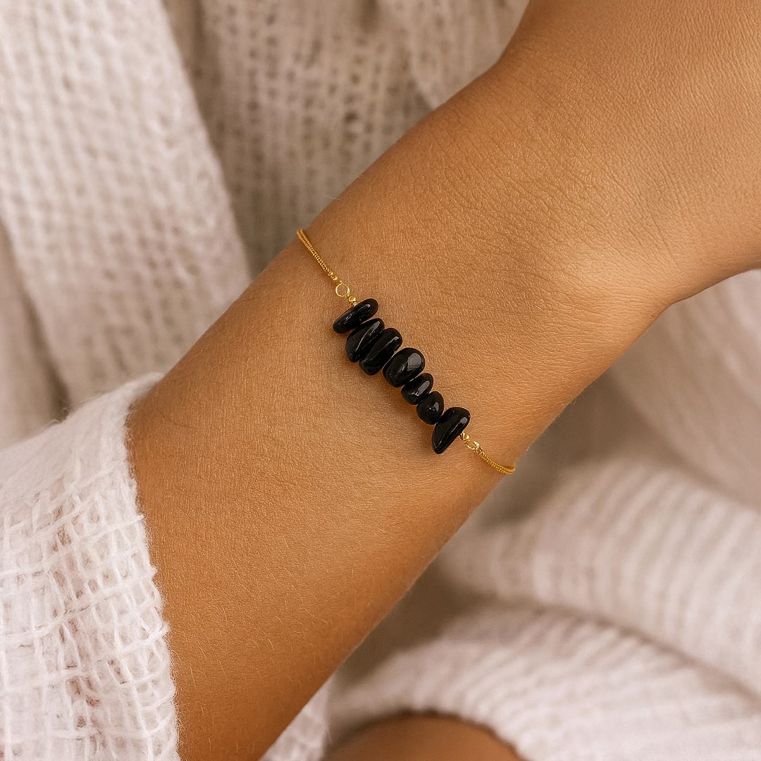 Bracelet Fin en Pierres Irrégulières Naturelles - - L'Arbre des Chakras