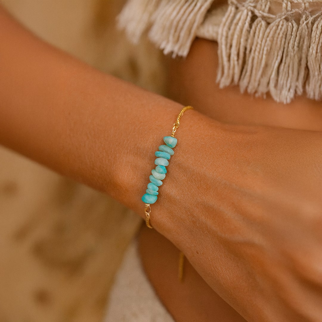 Bracelet Fin en Pierres Irrégulières Naturelles - - L'Arbre des Chakras