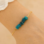 Bracelet Fin en Pierres Irrégulières Naturelles - Apatite - L'Arbre des Chakras