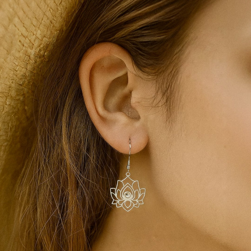 Boucles d'Oreilles "Reflet de Lotus" - - L'Arbre des Chakras