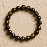 Bracelet "Bouclier de Lumière" en Obsidienne Dorée - 6mm / 17cm - L'Arbre des Chakras
