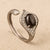 Bague "Dhairya" – Obsidienne Dorée & Argent