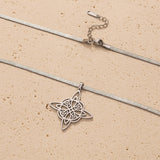 Pendentif "Protection Éternelle" - Nœud de Sorcière, Chaîne plate - - L'Arbre des Chakras