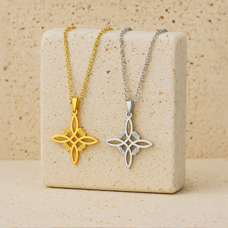 Collier "Bouclier Mystique" - Noeud de Sorcière - - L'Arbre des Chakras