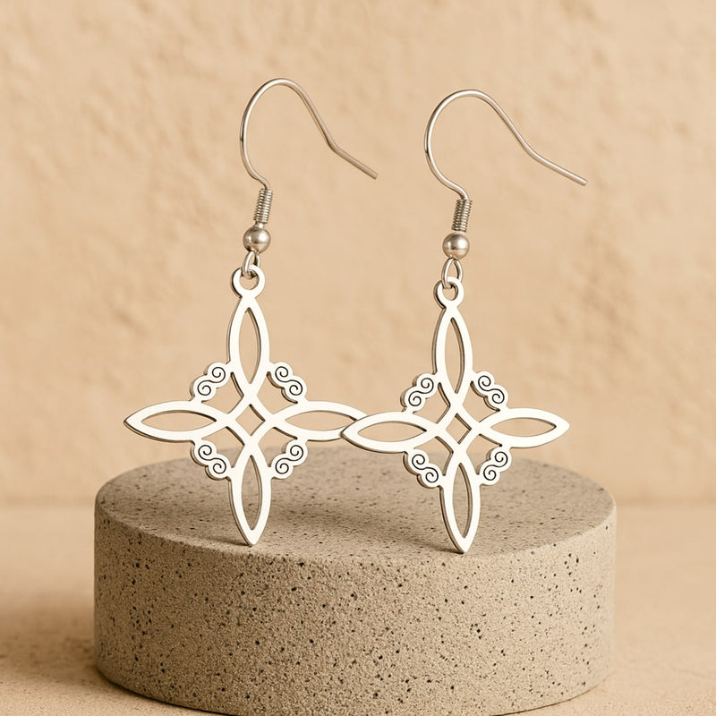 Boucles d'Oreilles "Protection Enchantée" en Noeud de Sorcière - - L'Arbre des Chakras