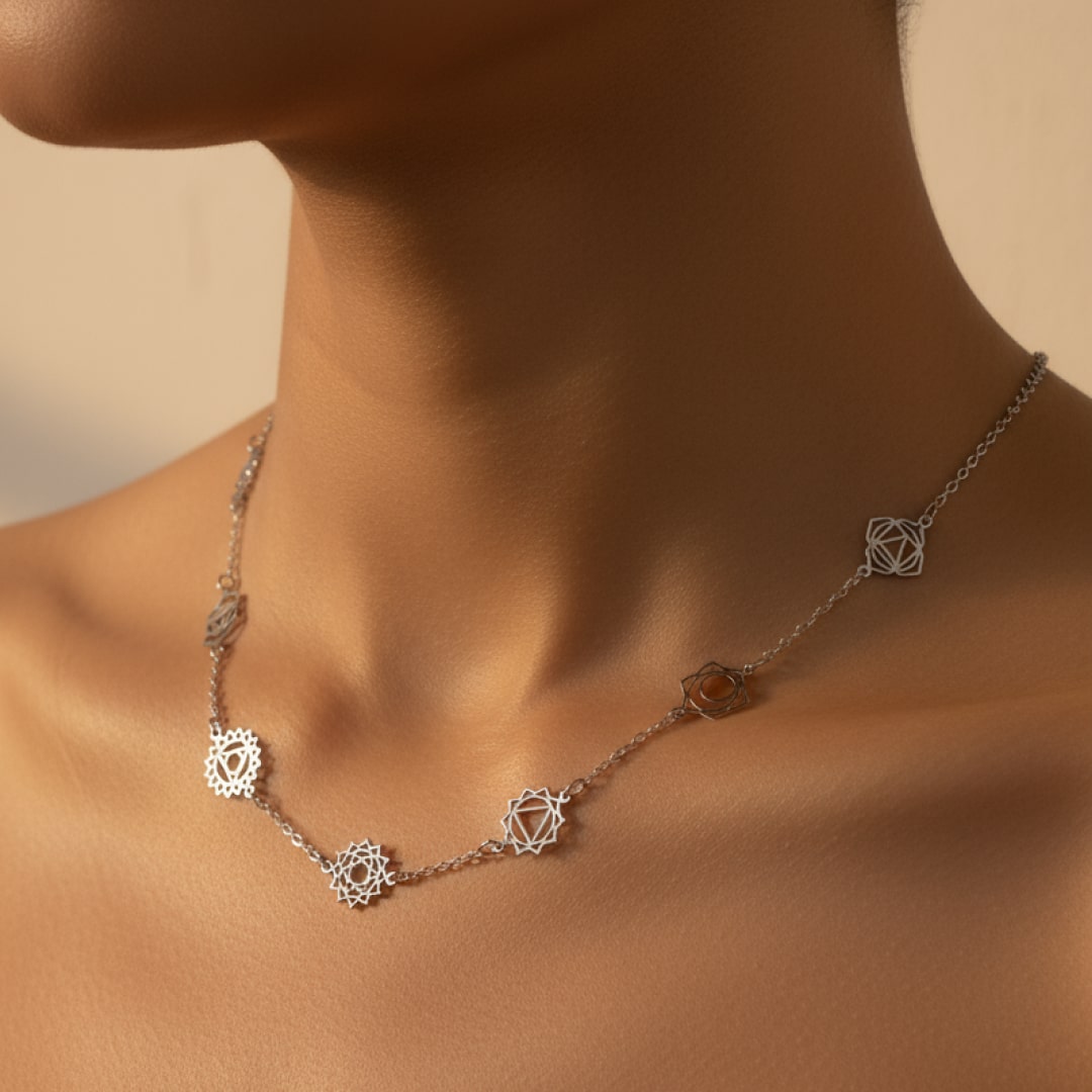 Collier 7 Chakras - Symboles Mystiques - - L'Arbre des Chakras