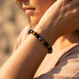 Bracelet "3 Protections" en Oeil de Tigre, Hématite & Obsidienne Noire - - L'Arbre des Chakras